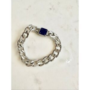 Nordstrom‘s mens chain-link bracelet with indigo blue clasp